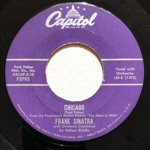 Frank Sinatra Vinyl 45 Record Chicago/All The Way